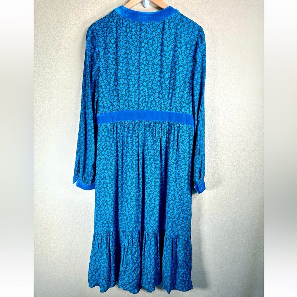 Boden Teal Floral Midi Dress - Picture 7 of 12